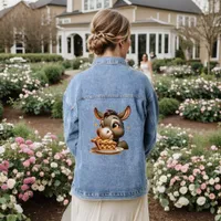 Adorable Donkey Eats Pie Denim Jacket