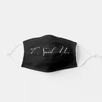 White on Black I Said Yes Engagement Announcement Adult Cloth Face Mask