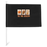Tis The Season Football Halloween Thanksgiving  Car Flag