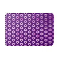 Pretty Purple Flower Pattern Bath Mat