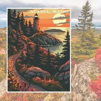 Acadia National Park  America Vintage Travel  Postcard