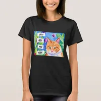 Cats are My Tribe | Orange Cat and Flowers T-Shirt
