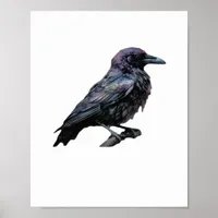 Whimsigoth Moody Floral Grungy Corvus, Raven, Crow Poster