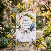 Spring Watercolor Floral Wreath Bridal Shower Foam Board