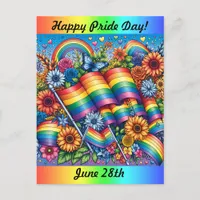 Happy Pride Day | June 28th Rainbow Postcard