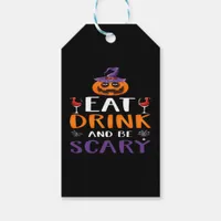 Eat Drink And Be Scary Halloween Party Witch Drink Gift Tags