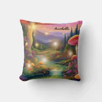 Trippy Hippy Fantasy Throw Pillow