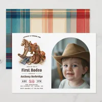 First Rodeo Western Cowboy Photo 1st Birthday Invitation