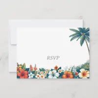 Tropical Island Wedding RSVP Card