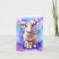 Spring Easter Lamb Floral Watercolor