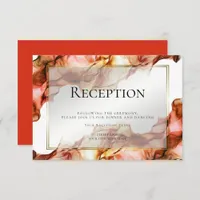 RECEPTION | Abstract Watercolor Autumn Colors 4 Invitation