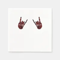 Skeleton Hand Heart Roll Red Classic Look Napkins