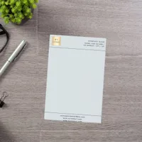 Gray business logo letterhead post-it notes