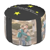 Add 4 Photo Collage Greatest Dad Ever Father's Day Pouf