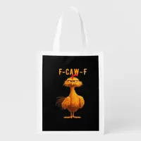 Gothic F-Caw-F Crow Funny Humor Grocery Bag