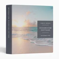 Beach House Vacation Photo Guest Information 3 Ring Binder