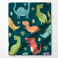 Cute Colorful Tyrannosaurus Rex Dinosaur Pattern Fabric