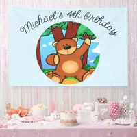 Bear in grassland birthday  banner