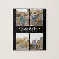 Custom 4 Photo Greatest Dad Ever Father's Day SM Jigsaw Puzzle