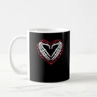 Skeleton Hand Heart Valentines Day Funny Couple Coffee Mug