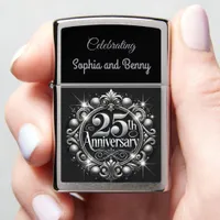 Silver Glamour: 25th Anniversary Design S Zippo Lighter