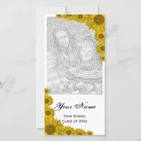 Sunflower Edge Graduation Announcement Photo Card