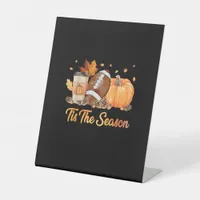 Tis The Season Football Fall Season Football Pumpk Pedestal Sign