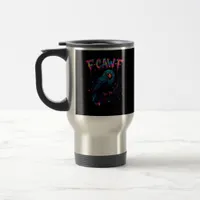 F Caw F Funny Bird Crow Raven Pun Joke Saying Travel Mug