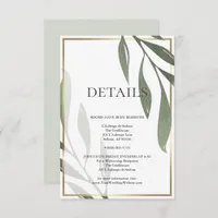 WEDDING DETAILS | Sage Green Olive Foliage Invitation