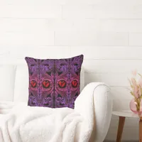 Goth Purple Ornament With Heart Throw Pillow