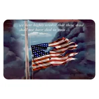 Fallen But Not Forgotten Smoke Torn Flag Flexible  Magnet