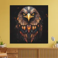 Mosaic Eagle Portrait  Canvas Print