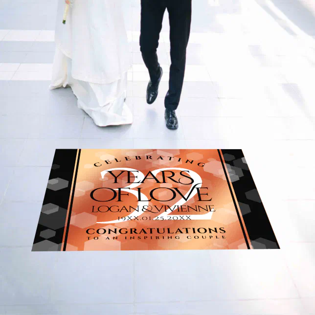 Elegant 32nd Bronze Wedding Anniversary Floor Decals