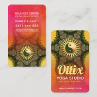 Bright Energy Green Mandala Balance Yoga New Age Business Card