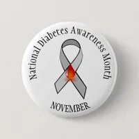 National Diabetes Month November Awareness Button