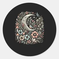 Aesthetic Retro Goblincore And Cottagecore Mushroo Classic Round Sticker