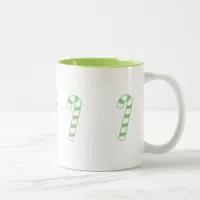 Mug - Striped Candy Canes in Green