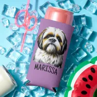 Personalized Shih Tzu | Dog Mom Seltzer Can Cooler