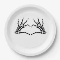 Heart Shaped Skeleton Hands Unique Art Vintage Paper Plates