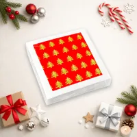 Radiant Gold Christmas Tree Red Pattern Design Napkins