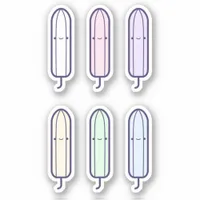 Cute Cartoon Rainbow Tampons Set First Period  Sticker