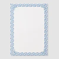 Blue Mediteranean Tile Garden Coquette Bow Wedding Vellum Invitations