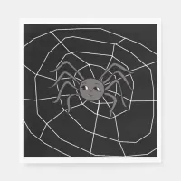 Spider and Spider Web Halloween Party Napkins