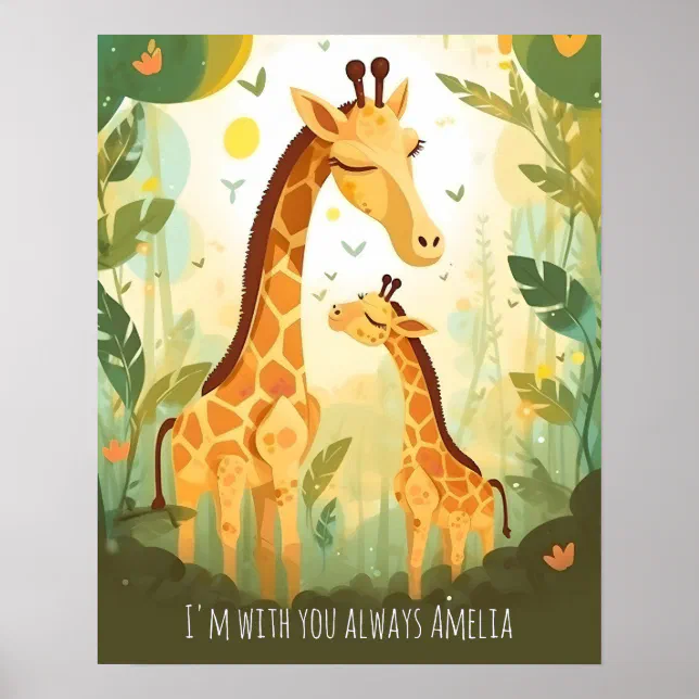 Jungle Safari Giraffe | Animal Nursery Art Poster