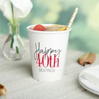  40 and Fabulous 40th Birthday Script Paper Cups