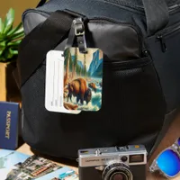 Majestic Bison Migration Luggage Tag