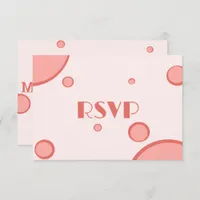Retro Pink Circles Groovy Wedding RVSP Enclosure Card