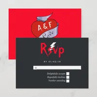 Rock and Roll Wedding Monogram RSVP Card