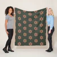 Holly Star Holiday Fleece Blanket Green