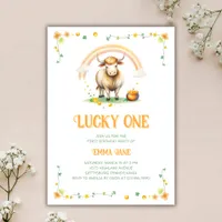 Cute Cow St Patricks Day Lucky One 1st Birthday Invitation